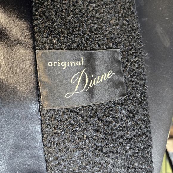 Vtg 60s Curlinda black Faux Curly Persian Lamb Mink Princess Coat - Picture 10 of 15